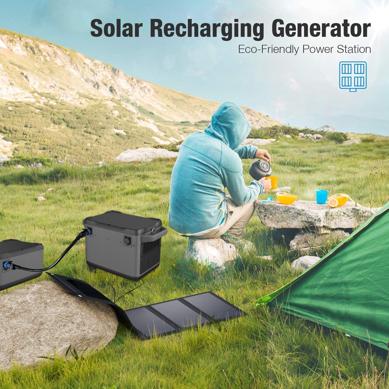 1200W High Performance Solar Generator for Backup Charging