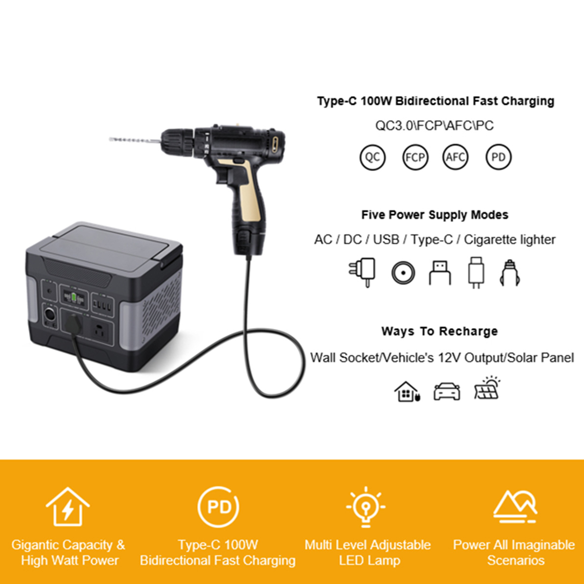 400W Energy Storage Emergency Solar Generator For Charging