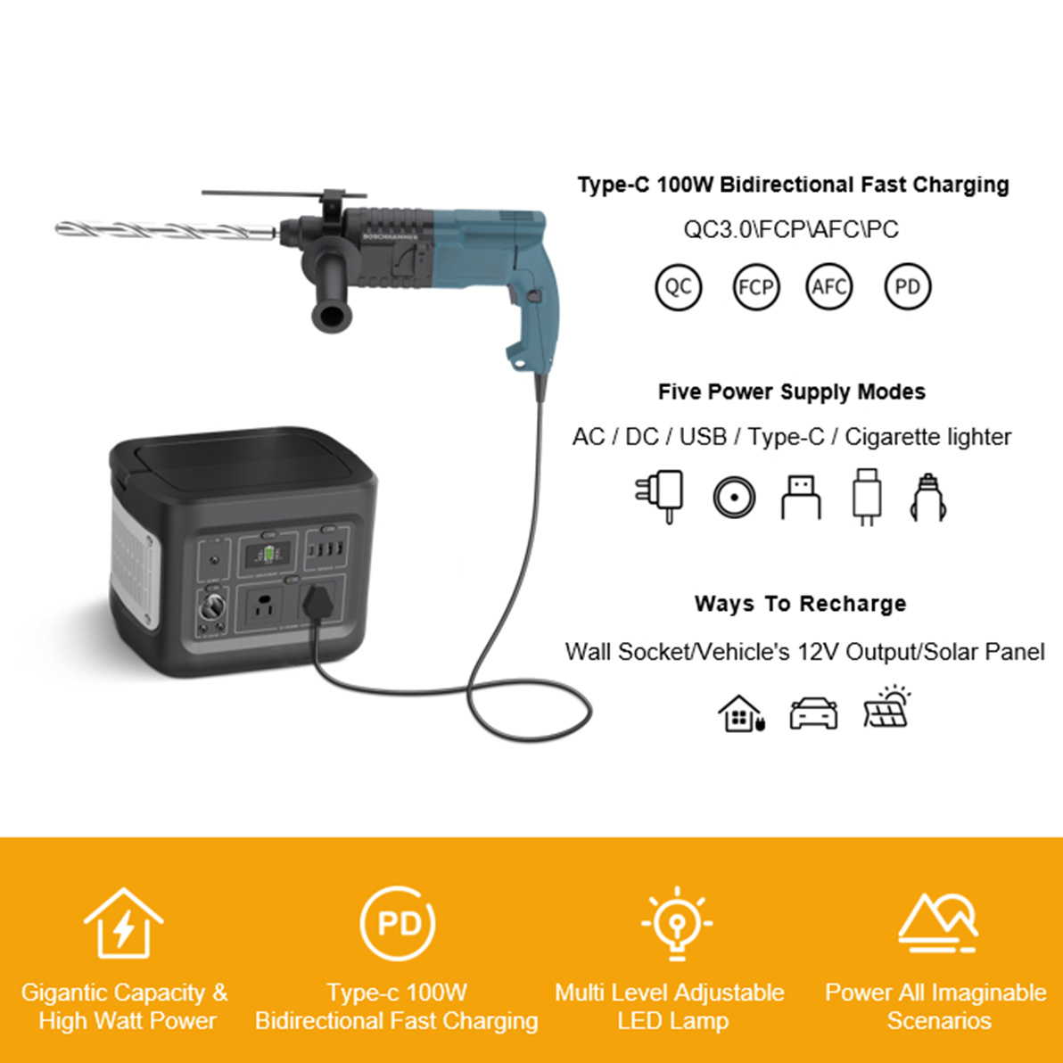 400W Maintenance Free Solar Generator For Charging